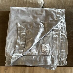 Little Giraffe Silver Gray Velvet Deluxe Satin Trim Baby Blanket Lovey Blanky